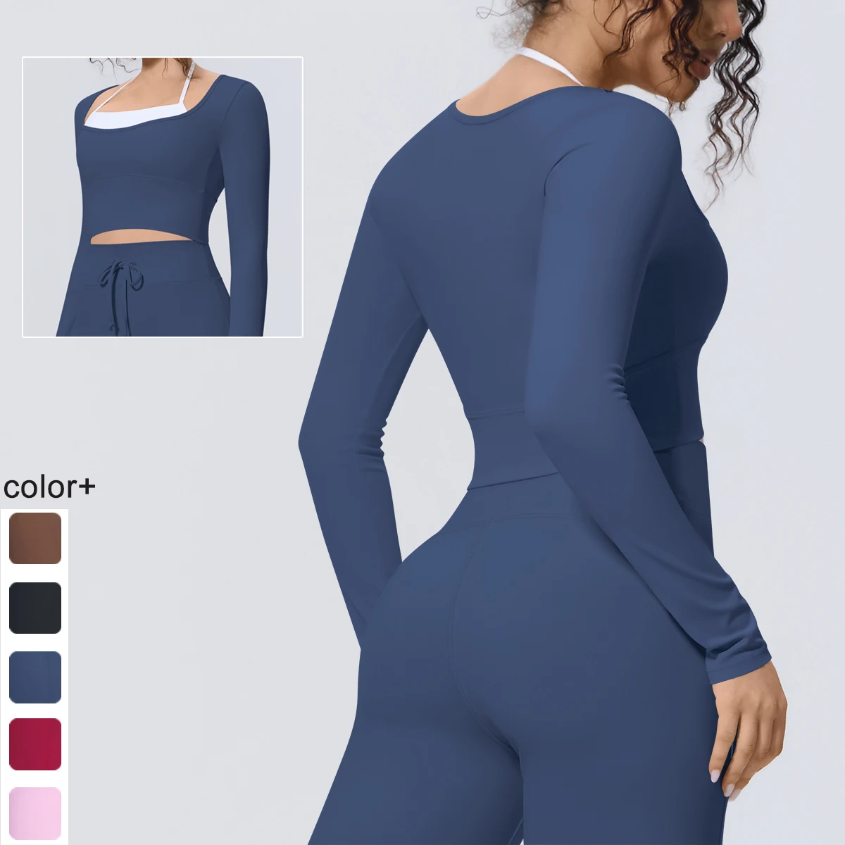 

1PC Woman Yoga Long Sleeved Workout Top with Chest Pad Summer Breathable Running Shirts Slim Gym Sports Naked Feel Fitness Top