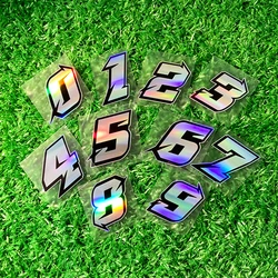 1PC Reflective Laser 0123456789 Motorcycle Sticker Waterproof Motorcycle Fuel Tank Helmet Scooter Bicycle Sunscreen Vinyl Decal