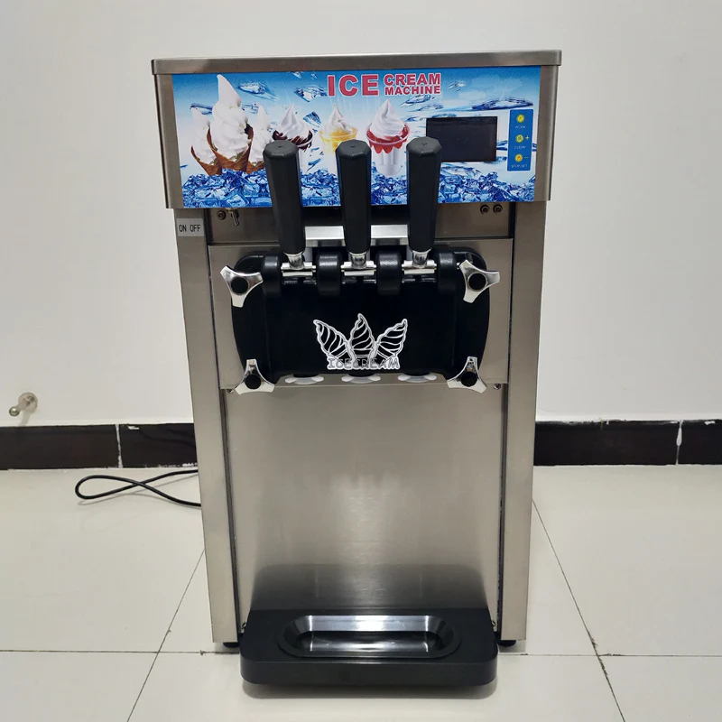 Commercial Desktop Desktop Ice Cream Machine Three-Flavors Ice Cream Machine Automatic Ice Cream Machine Soft Cone Machine