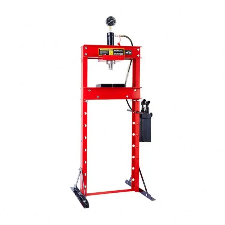 50T Hydraulic Air Shop Press Gauge Adjustable Dish Pressure Bearing Jack Industrial 970mm Easy Operation Steel Vehicle Equipment