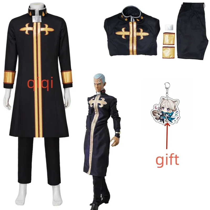 Costume de Cosplay Enrico Pucci pour hommes adultes, olympiques de carnaval d'Halloween, olympiques de fête, chemise et pantalon