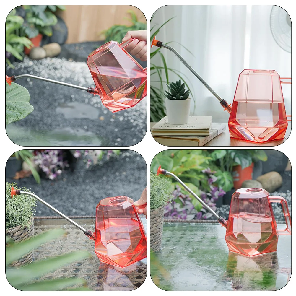 

Stainless Steel Watering Can Durable Pink Baby Large Caliber Injection Port Flower Shower Head Gardening Tool Container