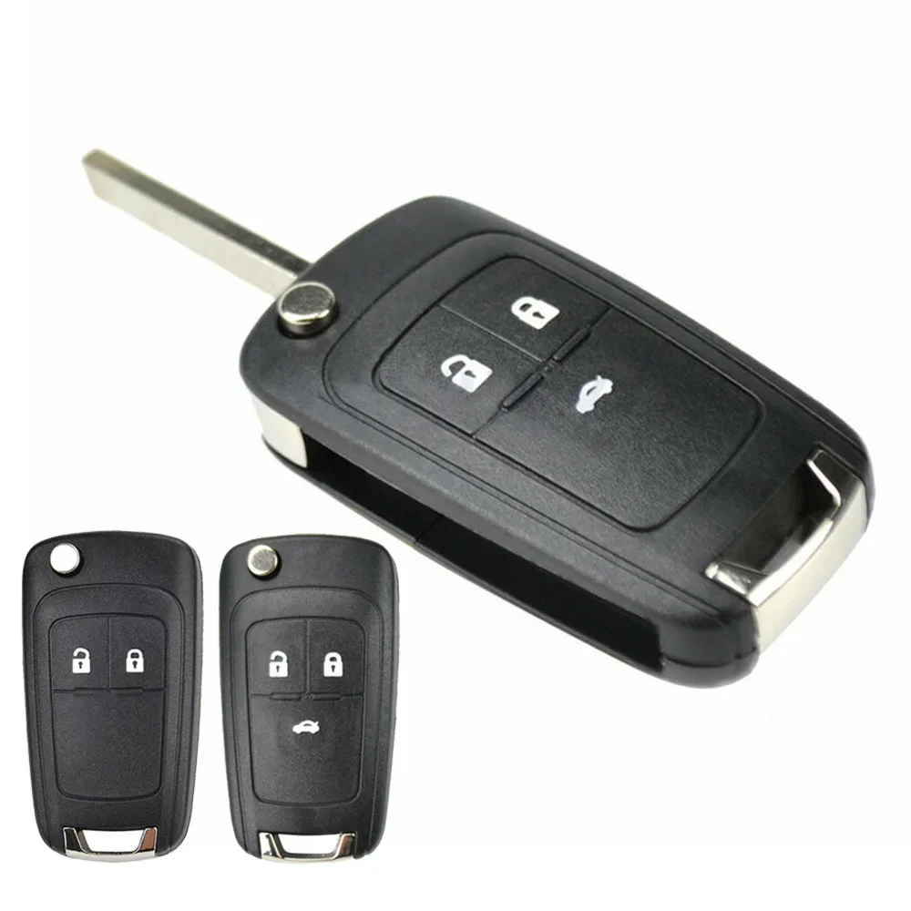 Carcasa de llave de coche remota plegable para Chevrolet Spark Cruze, Orlando Aveo 2, 3 botones, funda de llave remota de coche