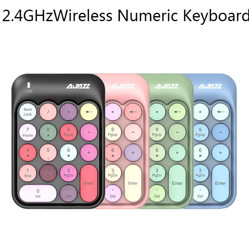 

Colorful Mini Wireless Numeric Keyboard 2.4GHz Numpad 18 Keys Digital Pave numpad for Accounting Teller Laptop Notebook Tablets