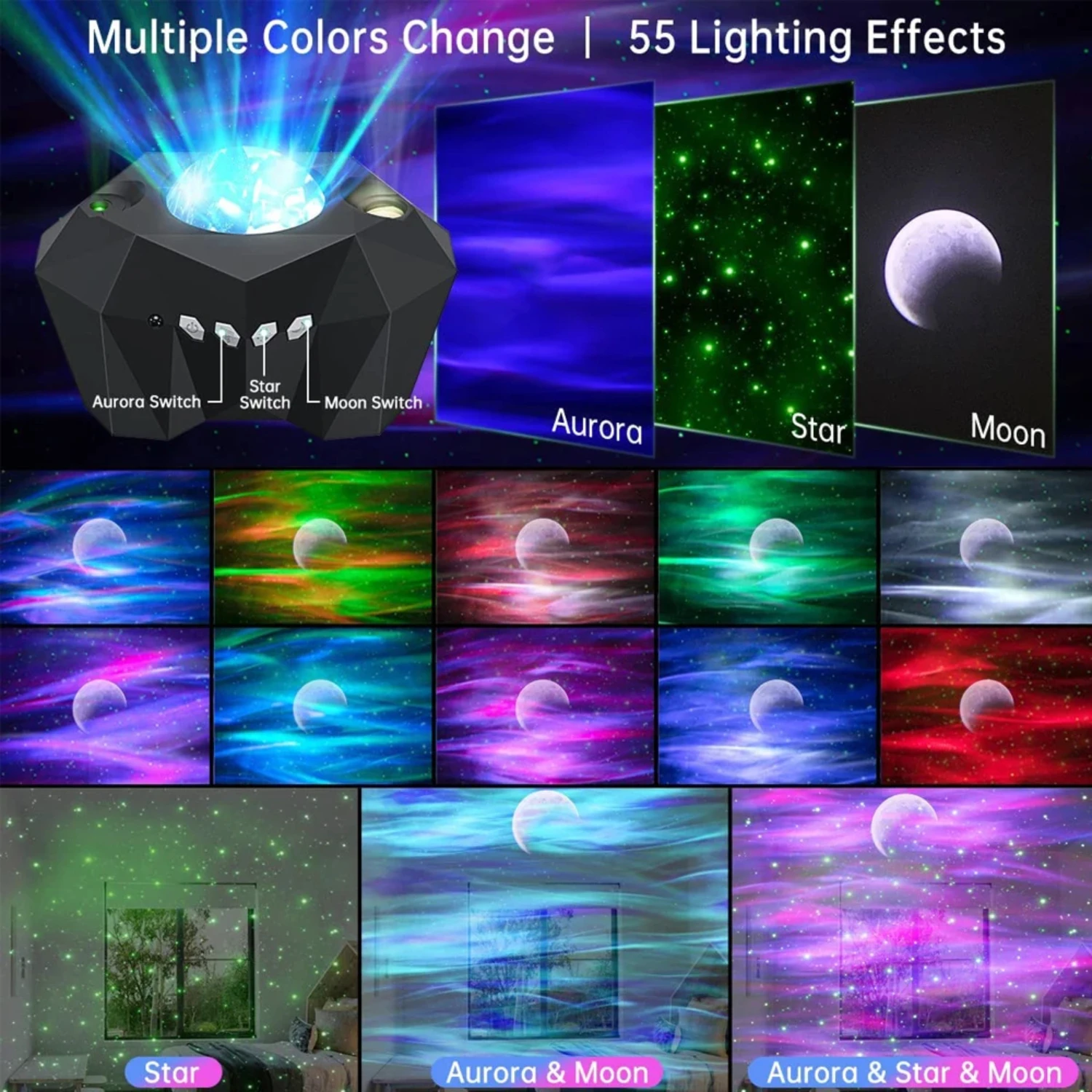 New The ideal Aurora Star Lights Projector for creating a calming and mesmerizing atmosphere in your living space. Unwind and re