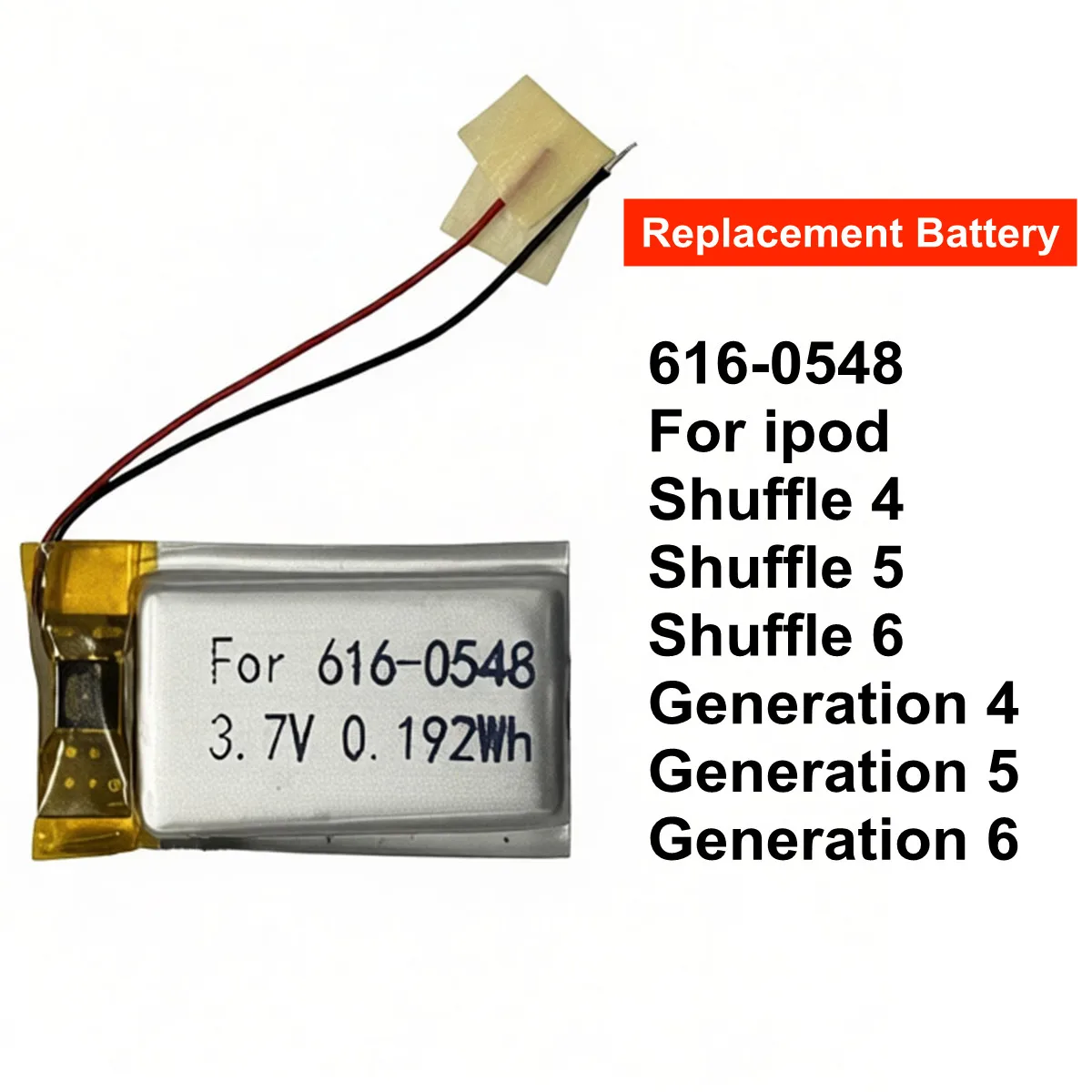 1-2pcs 616-0548 0.19Whr 3.7V Battery Replacement For ipod Shuffle 4rd 5rd 6rd Generation 4 5 6 Accumulator Batteries