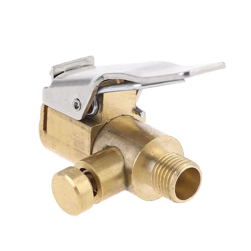 

Brass Tire Inflator Lock On Air Chuck Air Compressor Pump Fine Thread Deflation Portable Tire Inflator Tire Chuck NEW 1PC