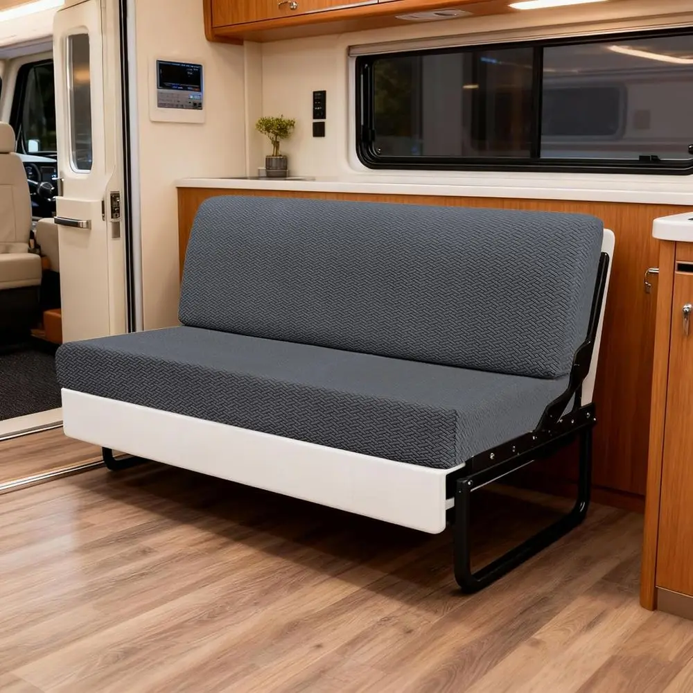 RV Couch Covers for Sofa Bed,2-Piece Backrest and Seat Slip Covers,for Jackknife Sofa,rv Furniture Cover (Gray)