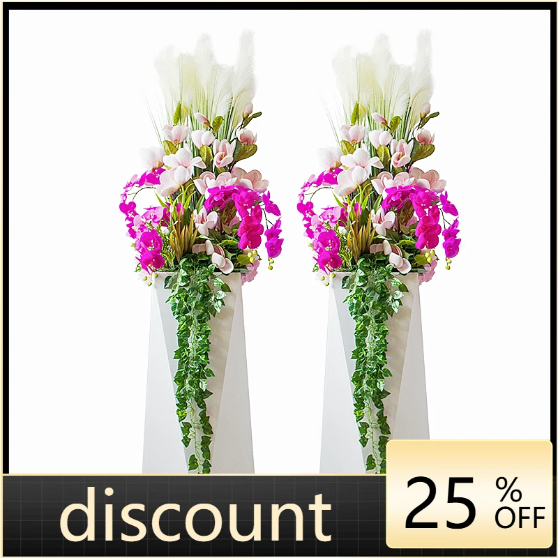 LMM floor-to-ceiling large vase flower arrangement geometric rhombus flower device simple soft decoration