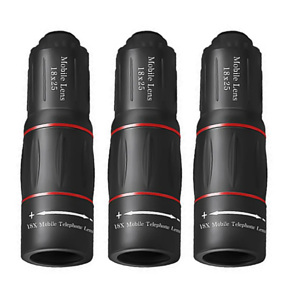 18/28/36X Monocular Telescope Clip-On Zoom HD Telescope Lens Universal Optical Telescope Lens for Camping Hunting Sports