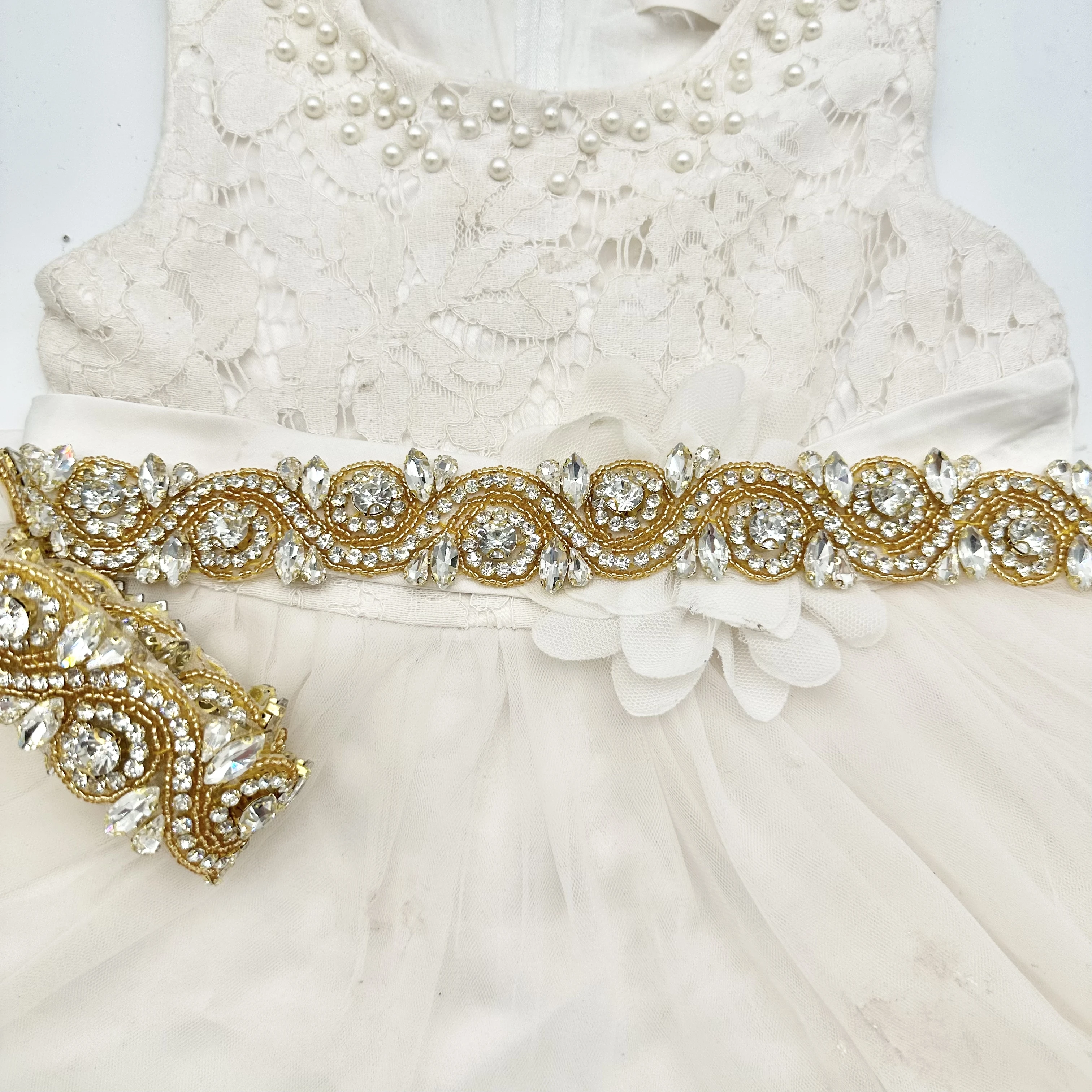 Waterdrop ShapedCrystal Glass Rhinestone Ladies Shoulder Strap Wedding Dress Belt Headband Bag Shoe Hat Accessory DIY Beads