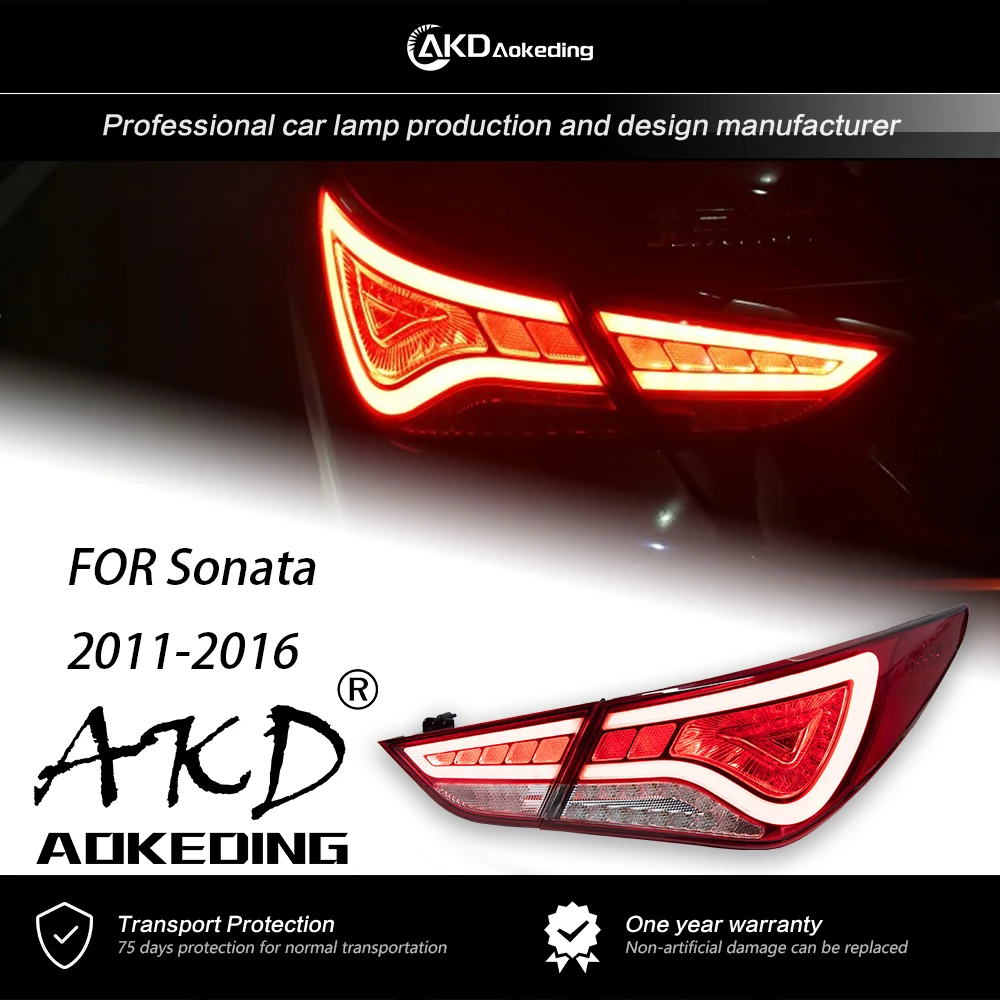 

AKD Tail Lamp for Hyundai Sonata Tail Lights 2011-2016 Sonata YF LED Rear Lamp DRL Dynamic Signal Auto Accessories Assembly 2PCS