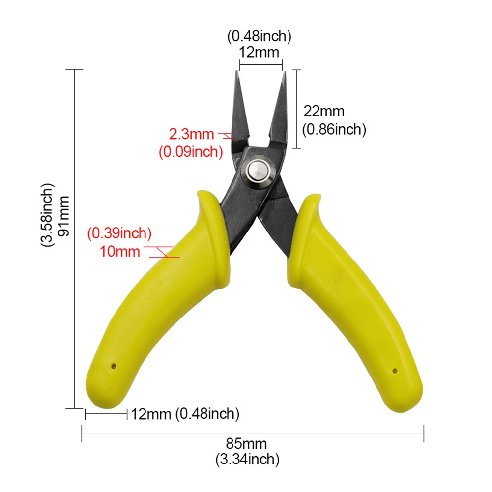 

3.5 Inch Pliers DIY Assembly Tool Comfortable Grip High-Carbon Steel Blade Specially Designed Tips Beginner Assembly