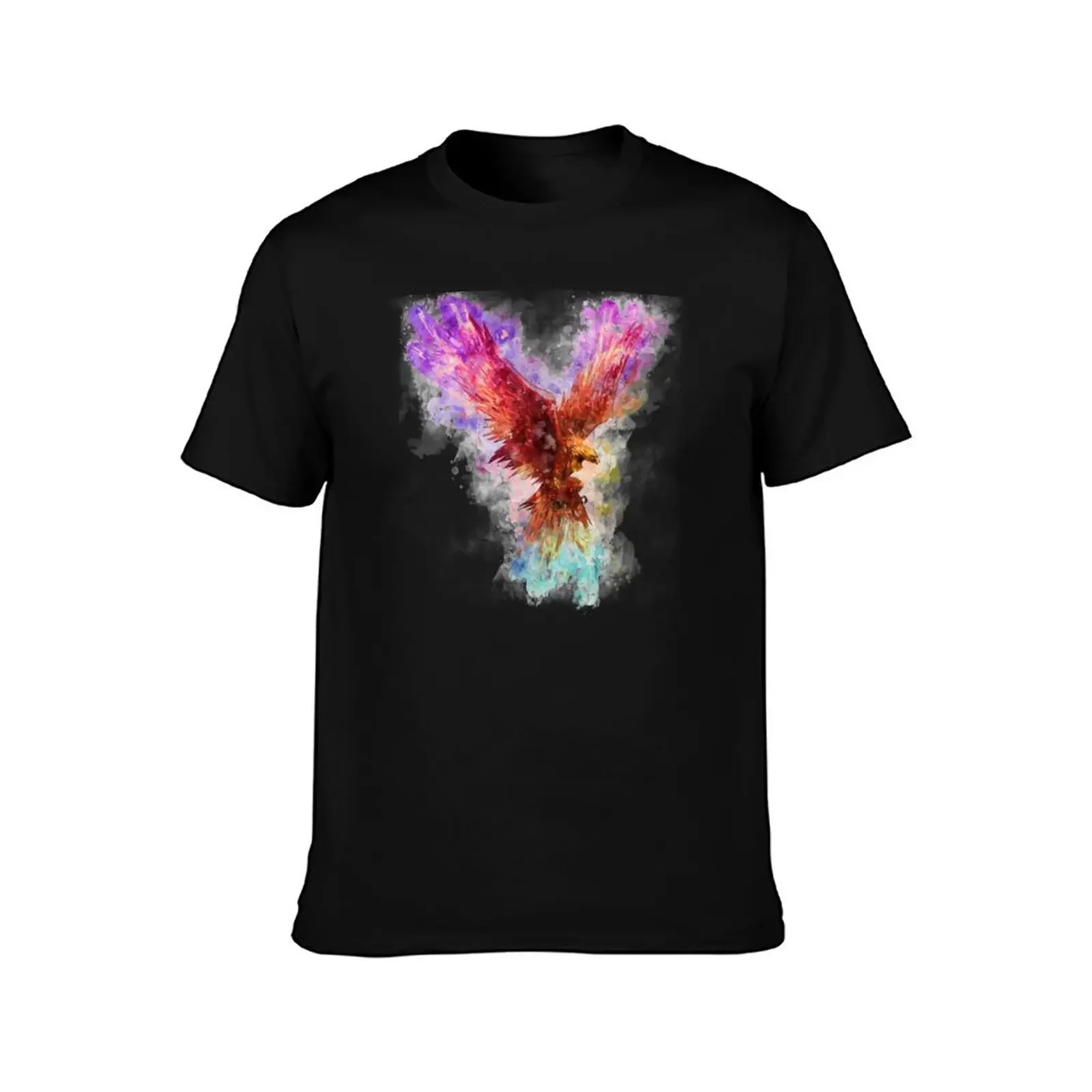 Watercolor Rainbow Phoenix T-Shirt street wear oversized graphic tee workout shirts for men