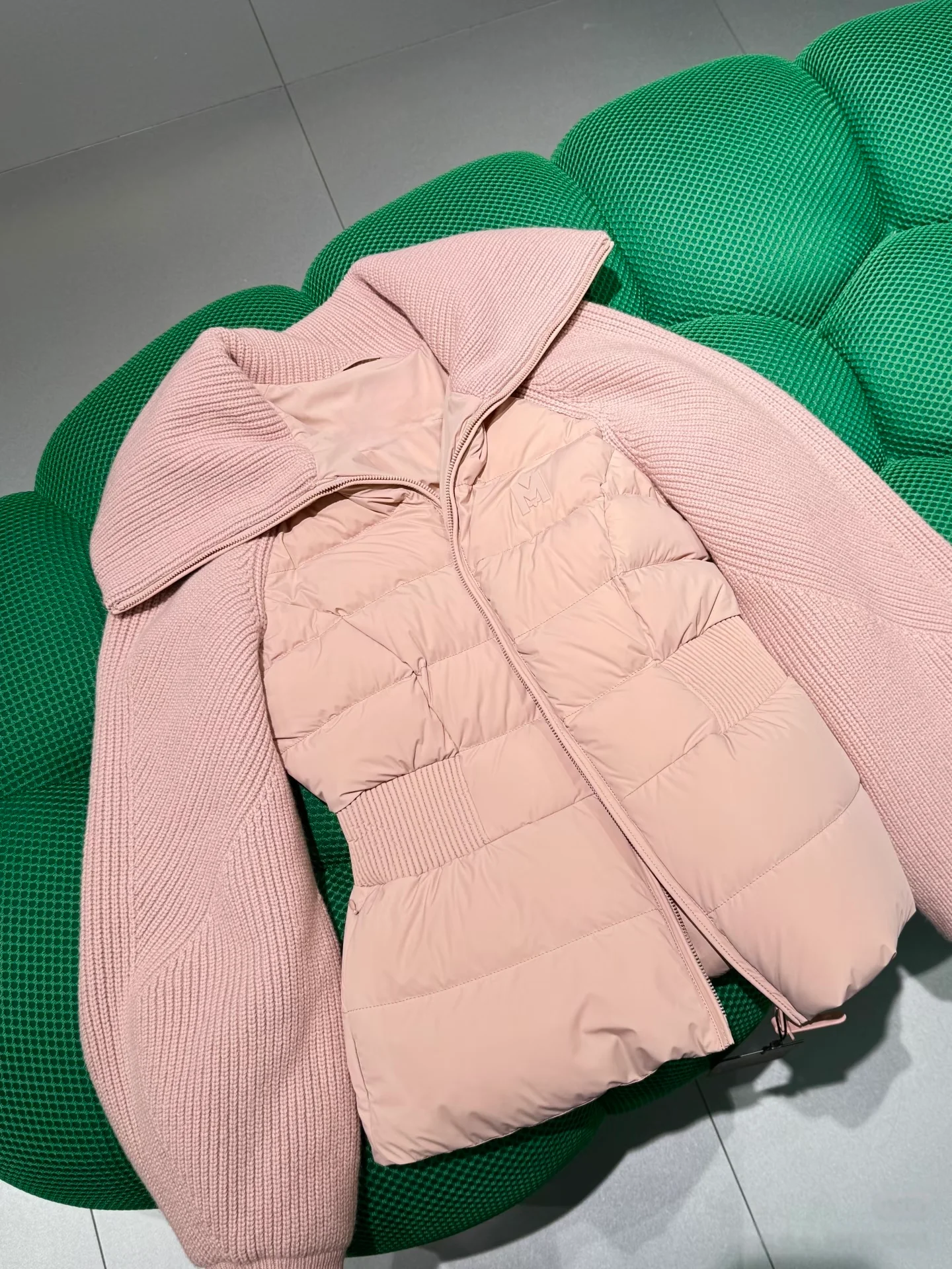 

Ele Thiened White Goose down Woolen Coat with oulder Insertion Slimming Design High Quali Camere for Women