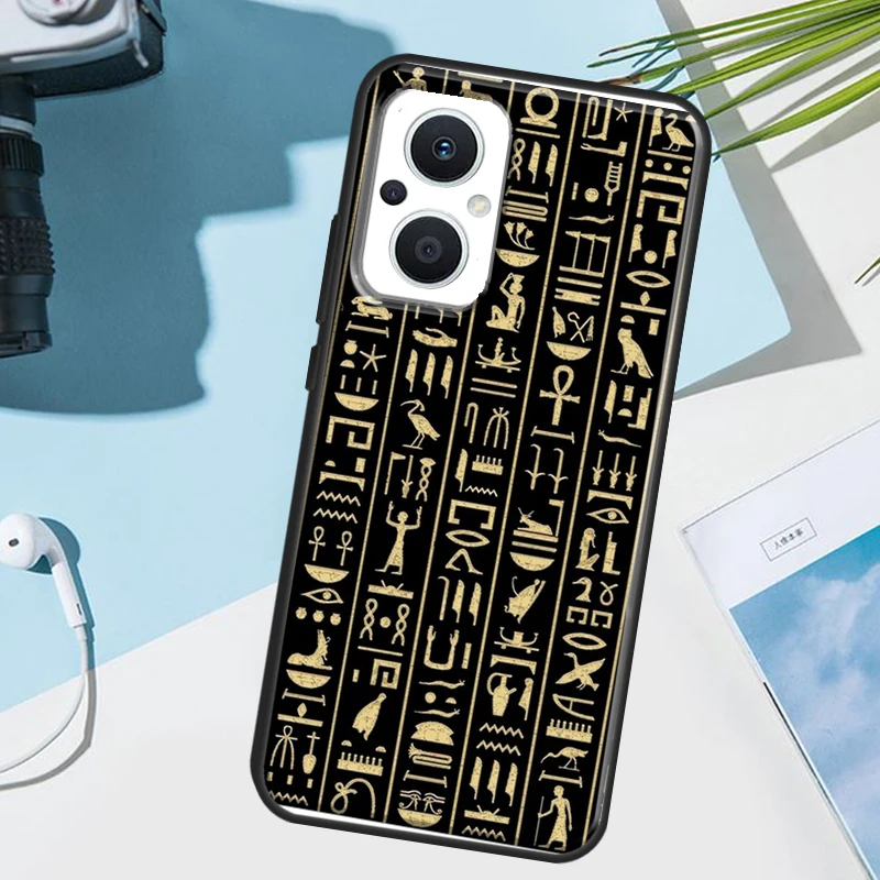 حافظة الهيروغليفية المصرية القديمة لهاتف OPPO Reno 13F 14F 12F 11F 8T 7 8 10 11 12 13 14 Pro OPPO Find X8 X6 X5 X9 Pro #2