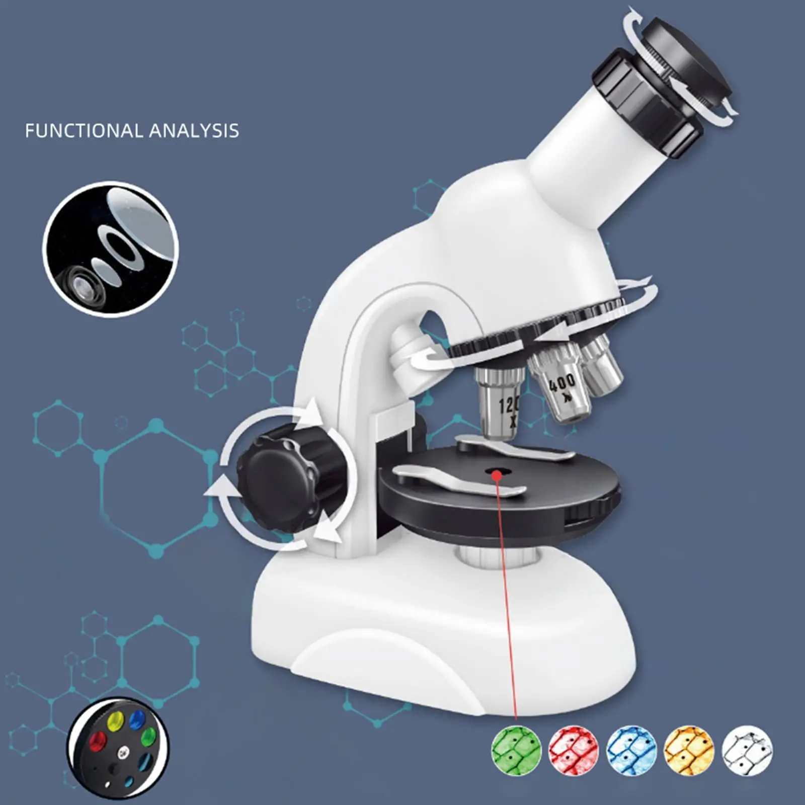 Kids Stem Microscoop 100x 400x 1200x Biologische Experiment Kit Leermiddel voor Jongens Meisjes Beginner Verjaardagscadeautjes kinderen