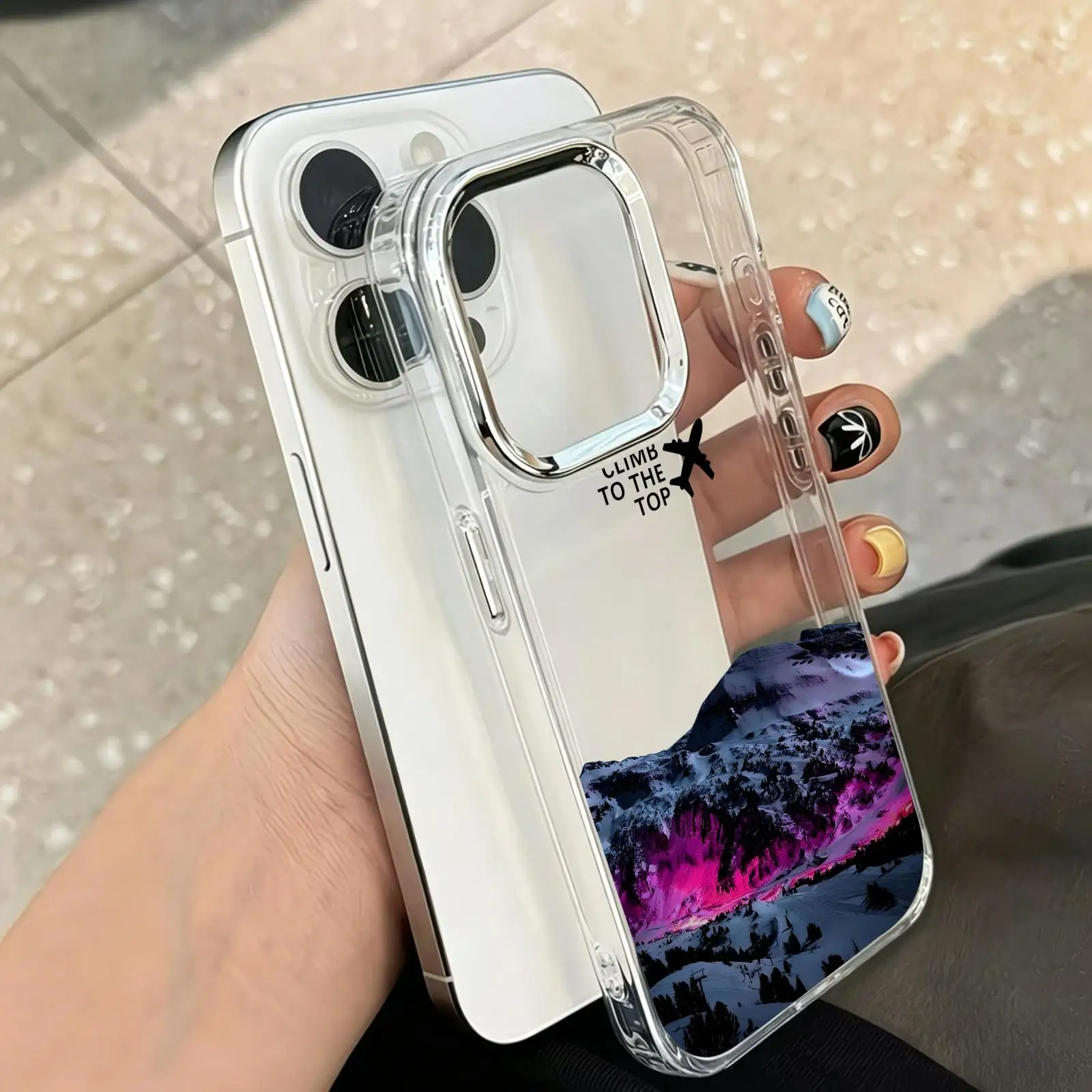 Funda Transparente de Silicona de Lujo para iPhone 17 16 15 14 13 12 11 Pro Max, Estilo The North Face, Protección Transparente