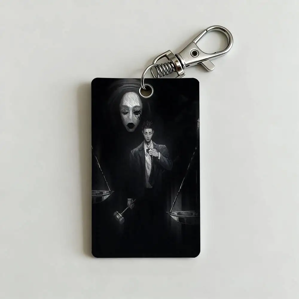 Cool H-Hiromi Higuruma Card Case Leather Card Holder Keychain Key Ring Door Access Tags ID Card Case Keychain image 2