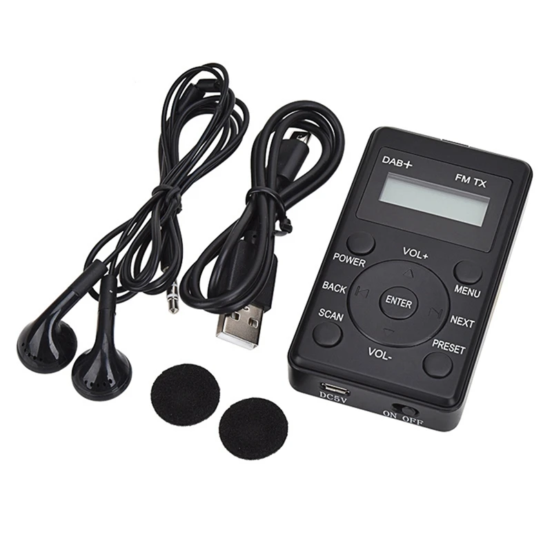 

Portable Radio Mini Pocket FM Stereo Receiver LCD Built-In Battery Earphone Support Calendar