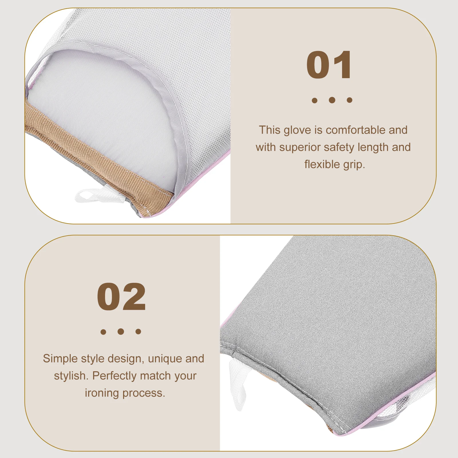 

Ironing Glove Premium Heat Resistant Hand Protector for Safe Garment Steaming and Wrinkle Removal One Size Fits Most Grey