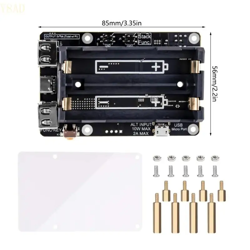 Y8AD Tower Cooling Lüfter UPS V5 Vertuschungen mit RTCS-Netzteil für RaspberryPI 3B/3B+/4B Development Board