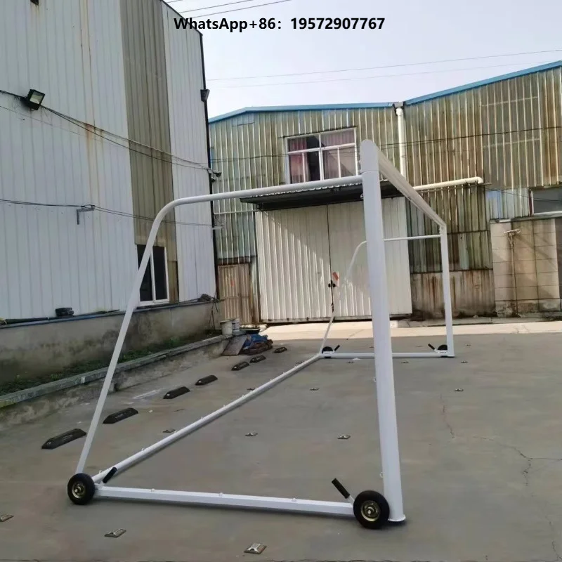 Professional High Quality 5-a-side Steel Soccer Goals High Air Retention Net Indoor Outdoor Training Equipment Wheels Logo
