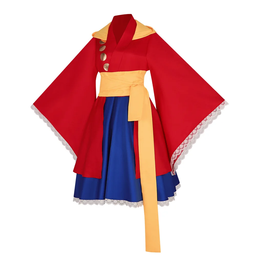 Rufy Costume Cosplay Creazione originale Lolita Kimono Dress Cosplay Costume di Halloween