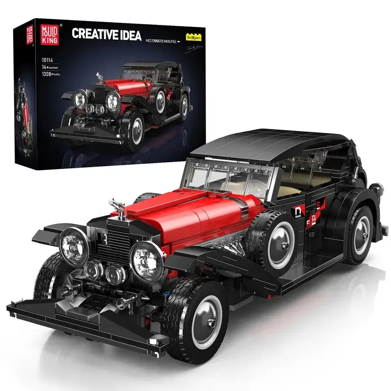 Molde King 10114 Conjunto de blocos de construção MOC de carro vintage (1,308 peças) - Kit de modelo retrô STEM presente para construtores de idade 8 +