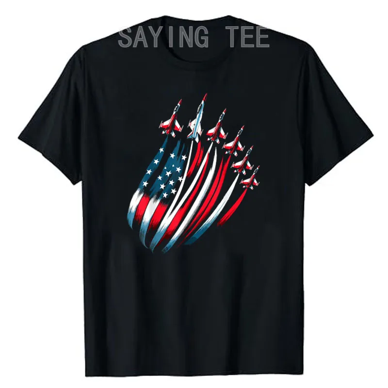 

Patriotic USA Flag Fighter Jets Boys 4th of July T-Shirt Fighter Jet Airplane Lover American Pride Graphic Tee Short Sleeve Tops