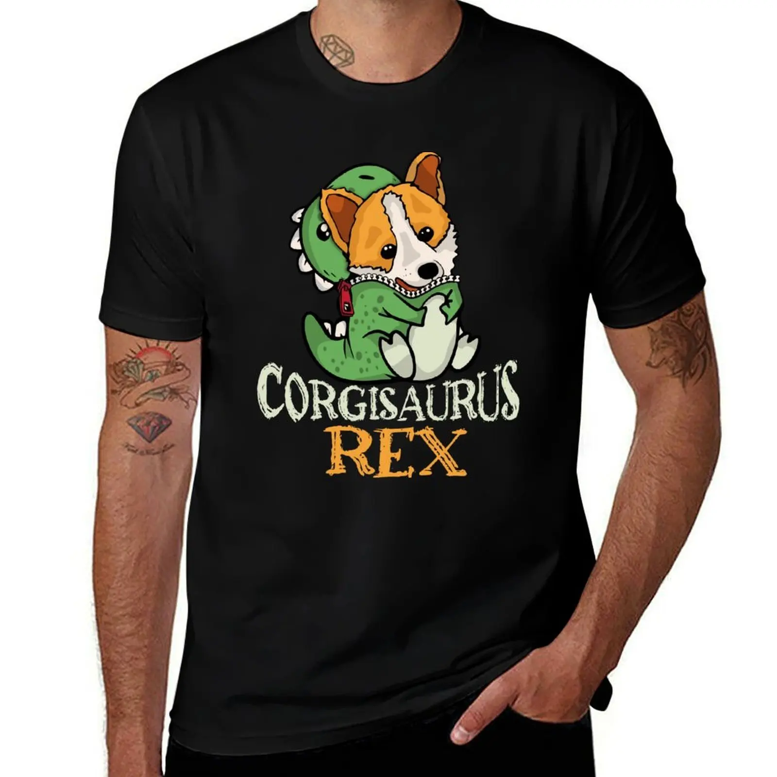 Cute Corgi Gift Women Dinosaur Trex Dog Owner Dog Lover Corgi T-Shirt Novelty Graphic Tee Shirt T-Shirt