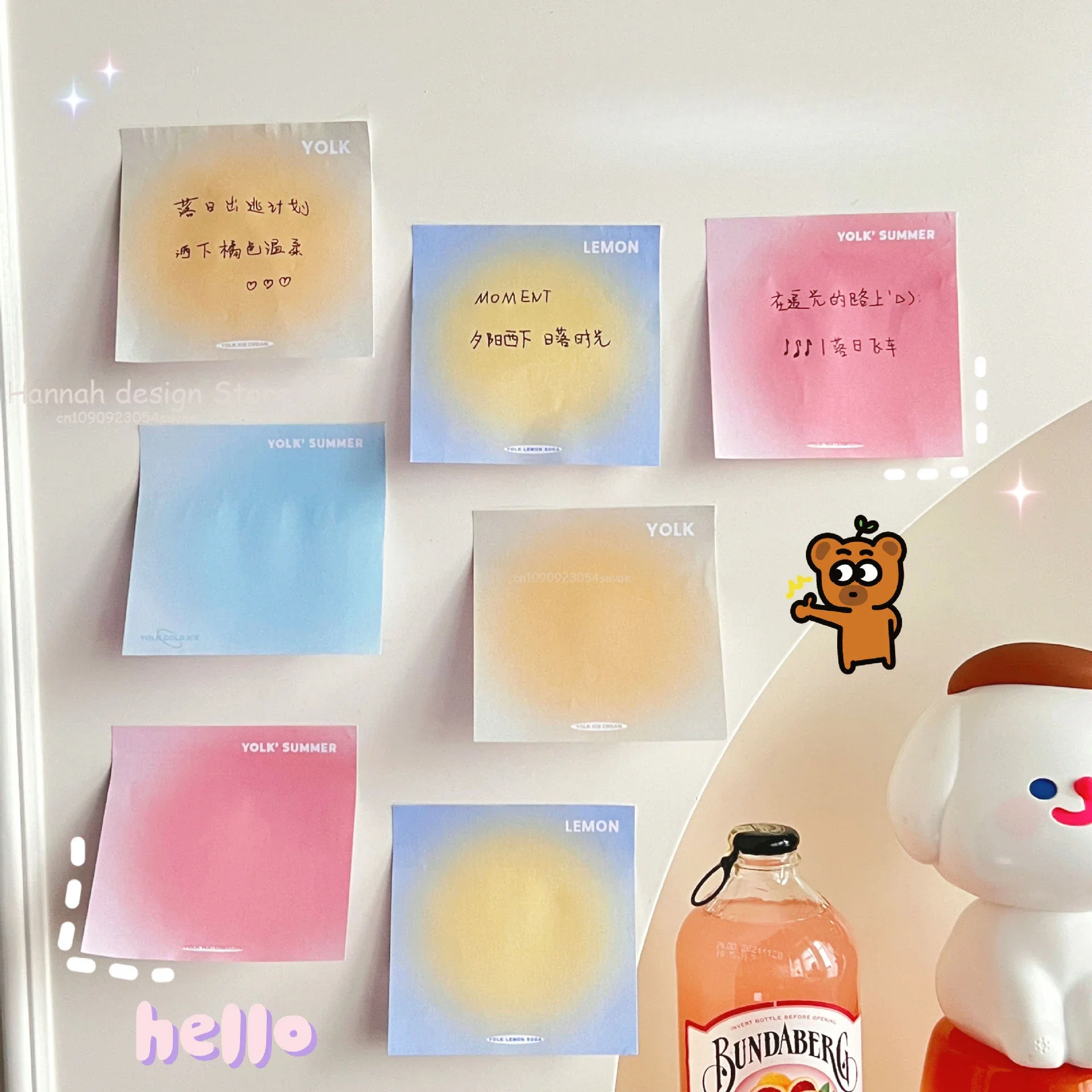 50Pcs Gradient Color Memo Pad Office School Supplies Sticky Notes Memo Notepad Cute Planner Stickers Bookmark Stationery Sticker