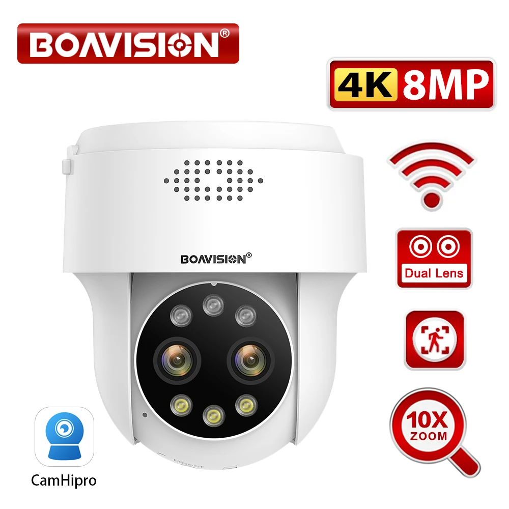 8MP 5MP 4MP 2MP Wifi Surveillance Camera Outdoor Humanoid Detection Color Night Vision 10X Digital Zoom PTZ Security Camera