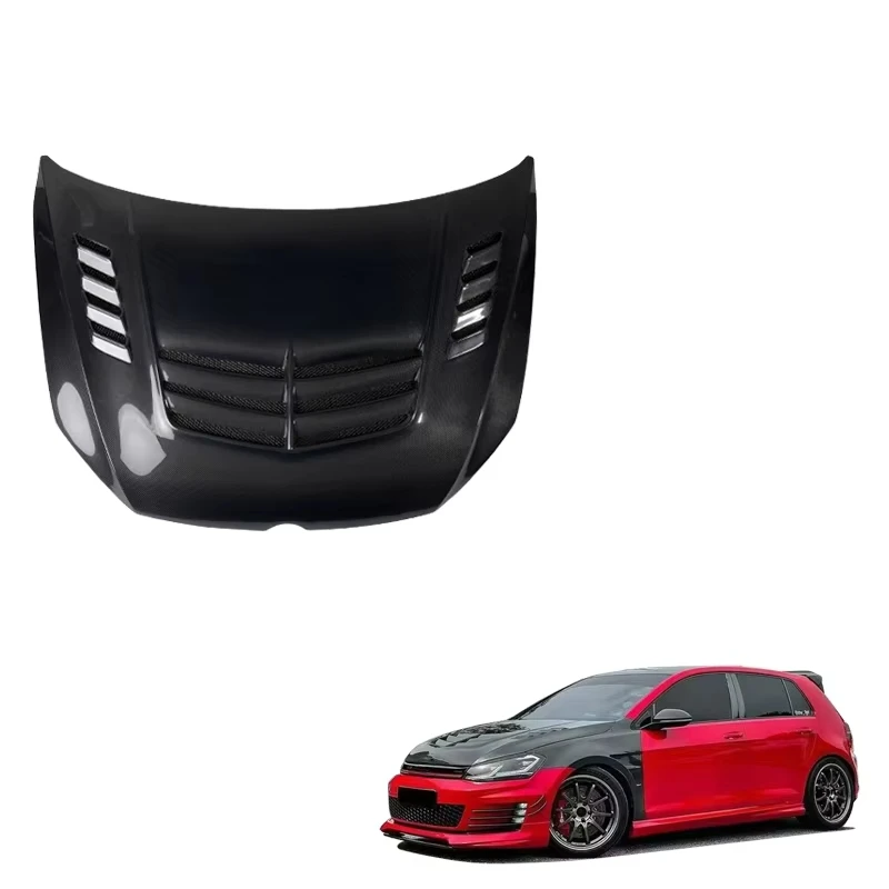 

Langyu Car Modification Parts Carbon Fiber V Style Engine Cover for Volkswagen Golf 7 Golf 8 MK7 MK8 Hood