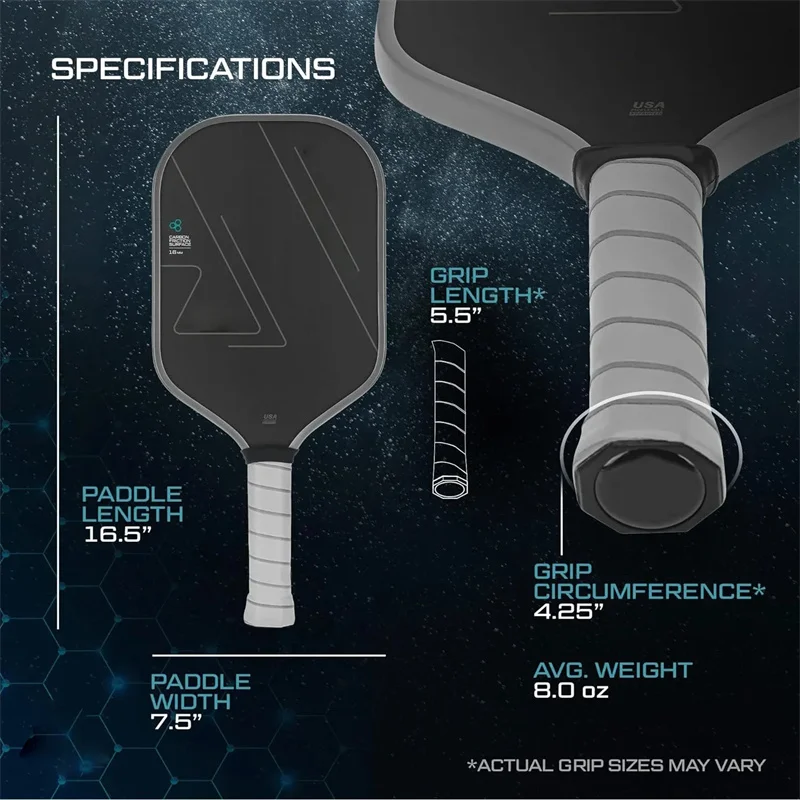 16MM Pickleball Racket T700 Carbon Fiber Frosted Surface Pickleball Paddle Power&Control USAPA Approved Thermoformed Racket