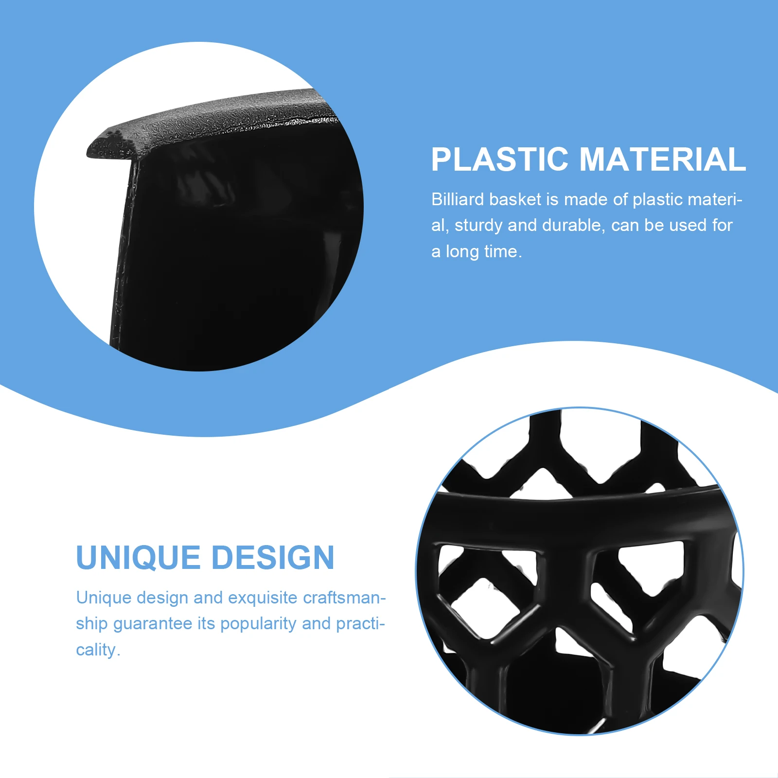 Heavy Duty Billiard Net Basket Plastic Drop Ball Holder for Pool Table Storage Snooker Accessory Side Pockets Insert