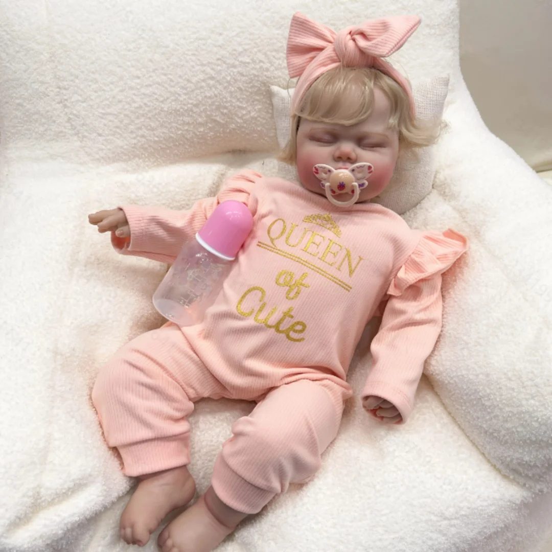 Bonecas reborn realistas, bonecas recém-nascidas realistas de 24 polegadas, corpo de pano artesanal, boneca reborn com peso macio