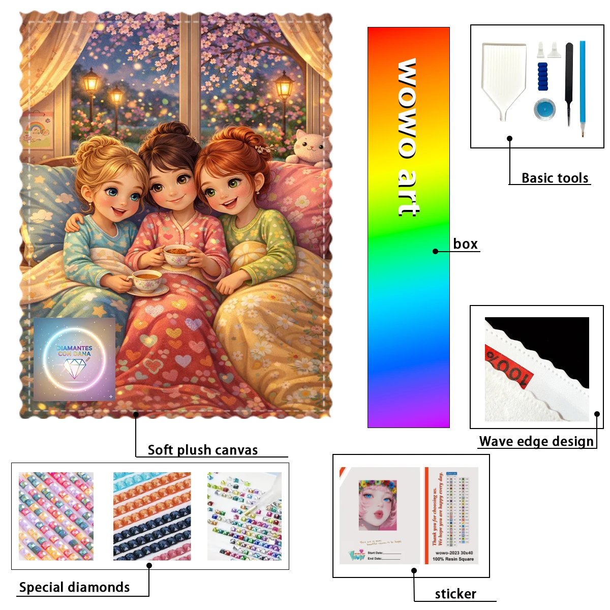 

【Diamantes con Dana】Три девушки пьют кофе. Набор для тиснения Diamond Stamping Kit из 100% смолы FD+AB+XC: Идеальное произведение, которое стоит приобрести