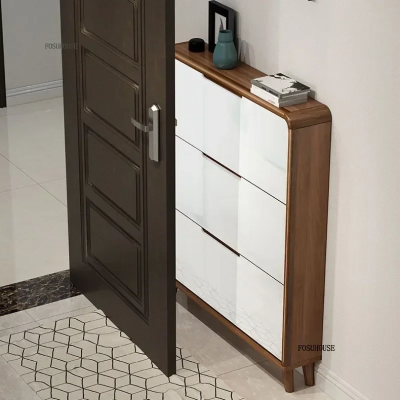 Современная деревянная полка для обуви, полка для обуви, органайзер для гостиной, узкие шкафы для обуви, экономия места в прихожей, мебель для дома c