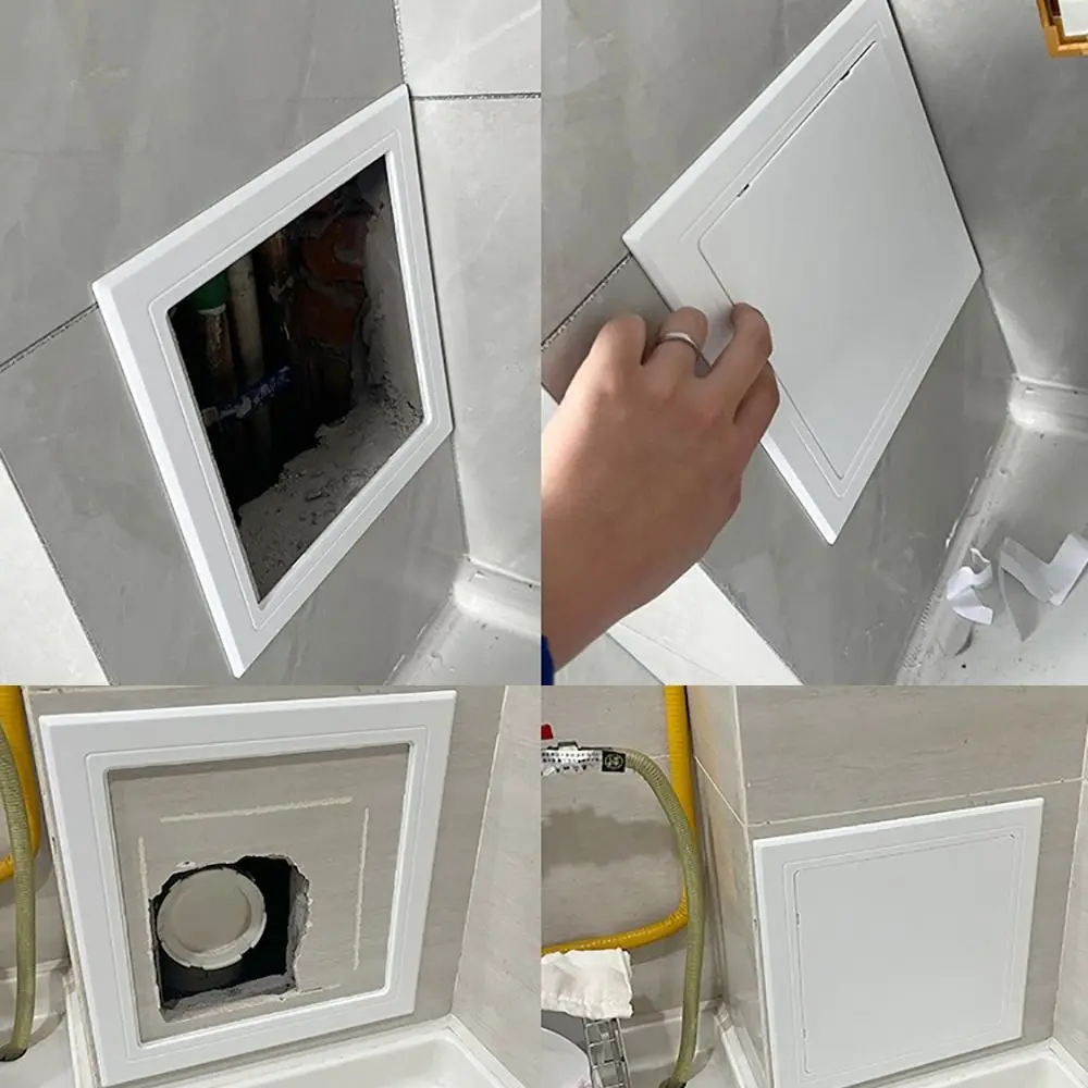 Universal Self-adhesive Access Panel Door White Removable Opening Flap Cover Plate Plastic Inspection Hole Doors Wall Ceiling