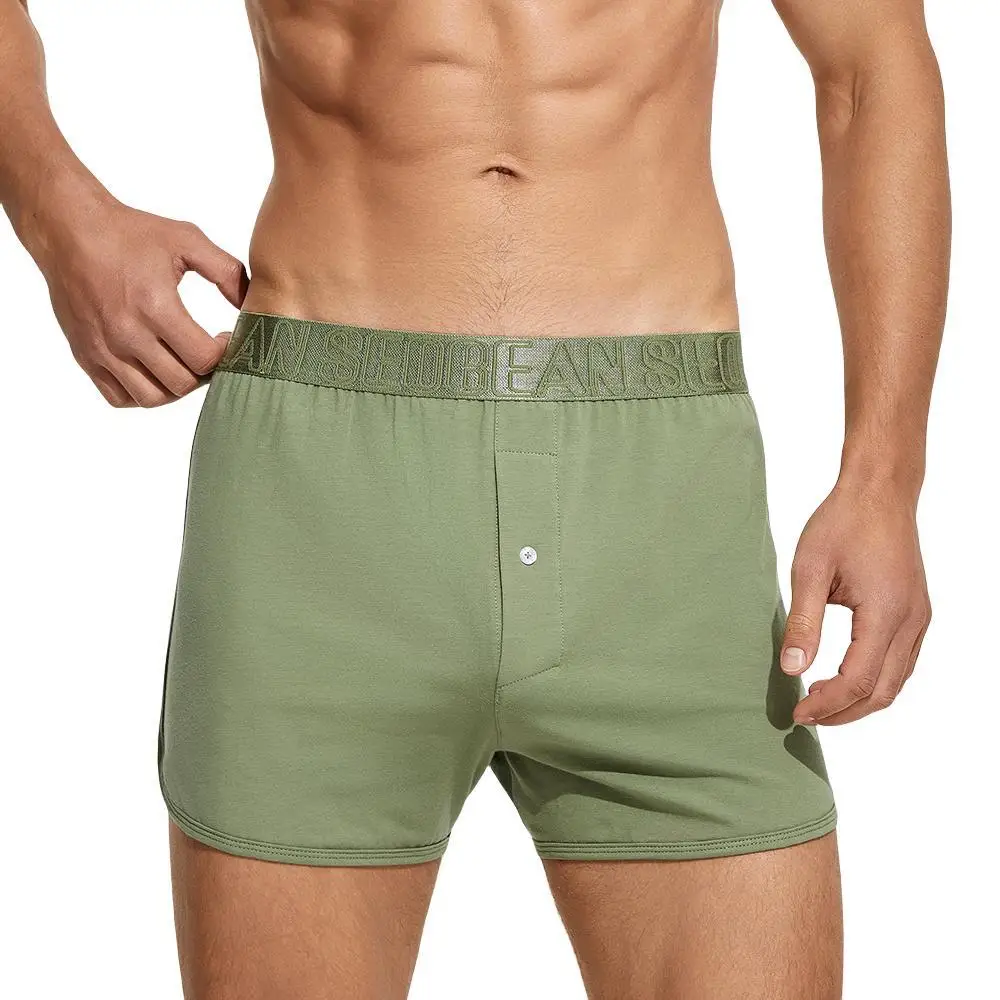 SEOBEAN-Short de Nuit en Coton pour Homme, Pyjama Confortable et Respirant, Boxer Doux, Bas de Sommeil