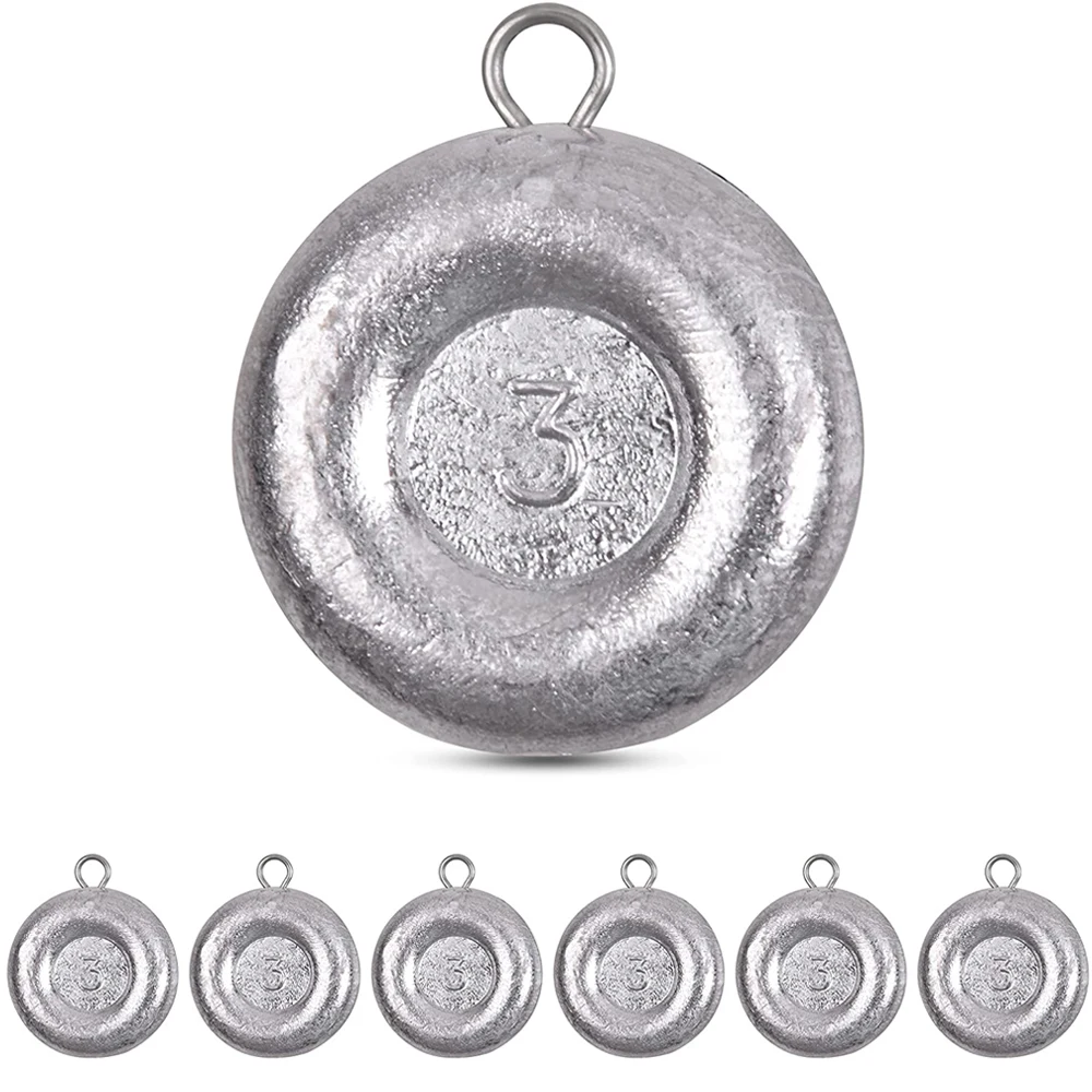 Pesas de pesca de plomo para agua dulce y salada, pesas de disco de pesas de plomo para pesca de Surf