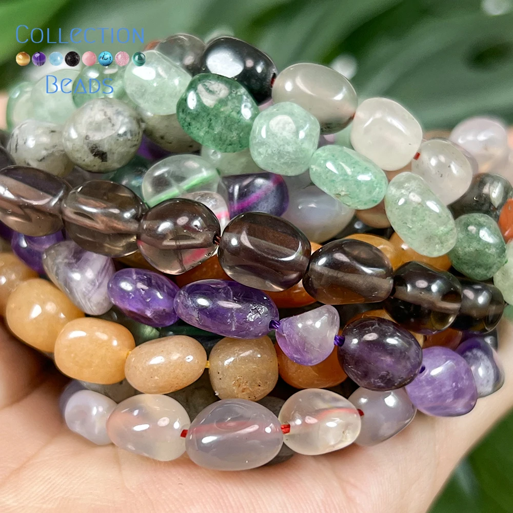 Natürliche 8-10mm Amethyst Labradorit Roter Aventurin Unregelmäßige Lose Perlen für Schmuckherstellung DIY Armband Zubehör 15 Zoll – Detail 3