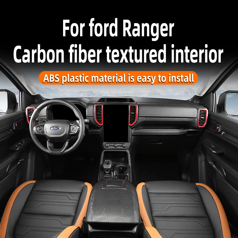 RHD For Ford Ranger T9 2023 2024 interior accessories front rear air vent Window Switch Panel Cover Gear Shift Button Sticker