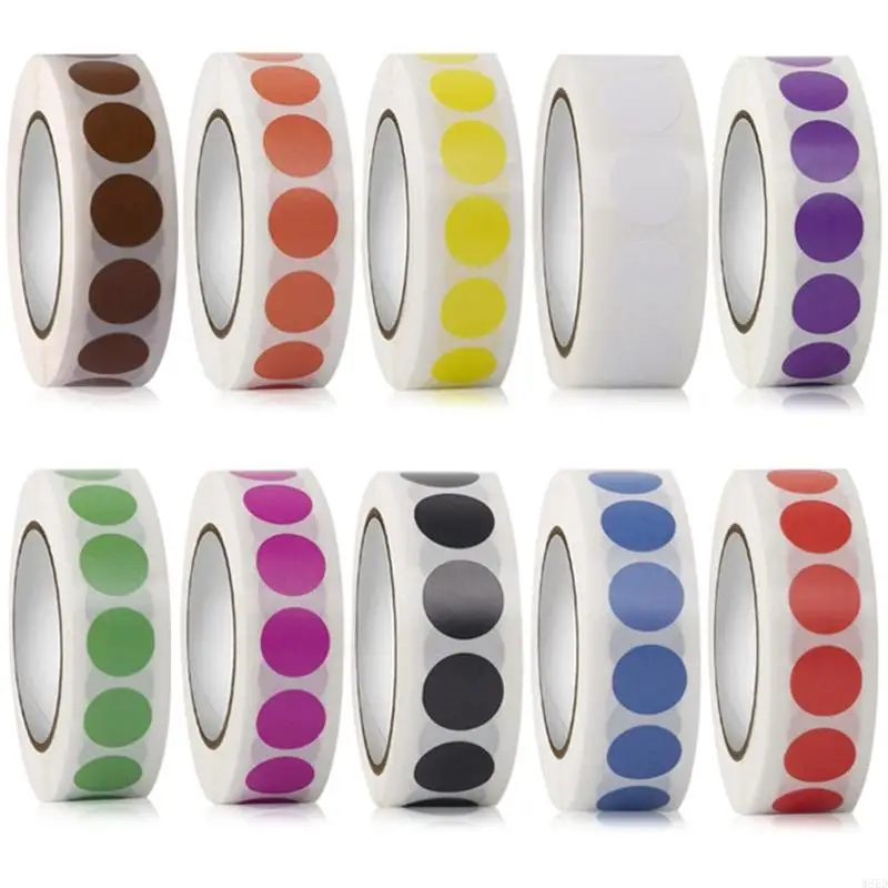 W8ed Colorful Dot Sticker Auto Adhesive Label Sticker pour l'école le bureau
