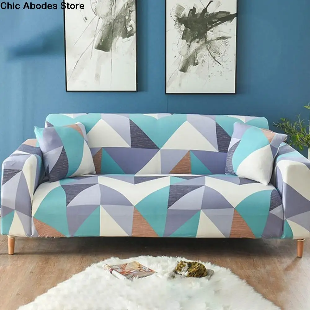 

General Elastic Printed Sofa Cover Dust-proof Antidirty Couch Cover Non-slip Full Coverage Sofa Protector Bedroom