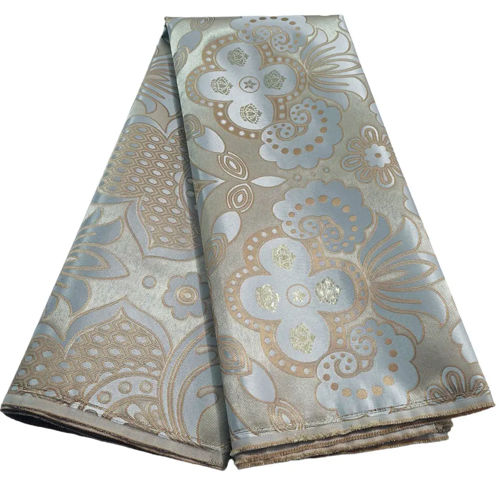 Afrikaanse Dikke Damast Kant Stof 2.5Yard Of 5Yards 2025 Jacquard Brokaat Stoffen DIY Naaien Voor Nigeria Vrouwen Headtie Aso obi Jurk
