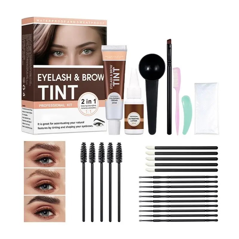 

Eyelash Eyebrow Dye Tint Kit Semi Permanent Waterproof Fast Dye Brow Enhance Long Lasting Eyebrow Cosmetics Lash Color Kit