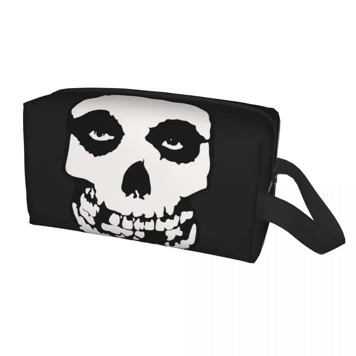 Custom Rock Punk Band Misfits Skull Face Cosmetic Bag Women Large Capacity Heavy Makeup Case Beauty Storage Toiletry Bags