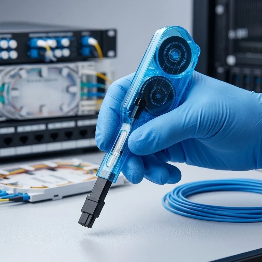 A-M600 Fiber Cleaning Pen For MPO MTP Connector End Face Optical Dust Removal Tool With Transparent Window Anti-Static Maintenan